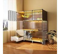 FZZIBQYR Jaula para Gatos de Interior, recinto para Gatos, Parque de Juegos para Mascotas DIY, Jaula para Gatitos con arenero, casa para Gatos, caseta de Alambre metálico Desmontable, Gran Lugar de e