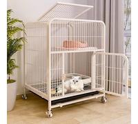FZZIBQYR Jaula para Gatos, transportín para Mascotas de Interior, Parque de Juegos para Animales pequeños, recinto metálico de 2 Niveles, caseta para Gatitos, casa para Gatos de Exterior con Puertas