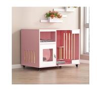 FZZIBQYR Recinto de Madera para Gatos con Ruedas - Villa Interior/Exterior para la Seguridad y Comodidad de tu Mascota.