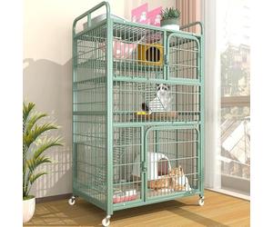 FZZIBQYR Recinto multinivel para Gatos con Ruedas para un Juego y relajación Seguros Tanto en Interiores como en Exteriores.