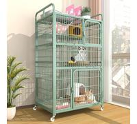 FZZIBQYR Recinto multinivel para Gatos con Ruedas, Parque de Juegos para Gatos de Interior y Exterior con Plataformas para un Juego y relajación Seguros.