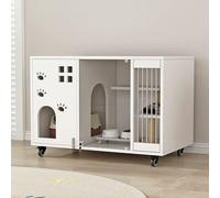 FZZIBQYR Recinto para Gatos, caseta de Madera de Varios Niveles con Ruedas y Puerta de Cristal, Jaula para Gatos de Interior para Apartamentos y dormitorios, Buena ventilación.