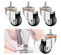 FZZIBQYR Ruedas giratorias de Doble Bloqueo, Paquete de 4, vástago roscado M10/M12, Resistentes, de Repuesto para Muebles, fácil Movilidad y Estabilidad.