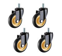 FZZIBQYR Ruedas giratorias de TPR de Alta Resistencia para Muebles, Repuesto Industrial, para carros y Bancos de Trabajo, vástago roscado M12 x 25 mm, Juego de 4 (Universal, 100 mm/4 Pulgadas)