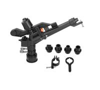 G 1-1/2 Aspersor de riego ABS Brazo basculante ajustable Gran flujo Impacto Aspersor automático Riego para jardín Césped Tierras agrícolas 14.6x9.8in 625g 22oz