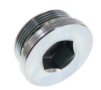 G 1 1/2'' Macho Tapón de cierre de acero galvanizado con hexágono interior y junta FKM 250 Bar