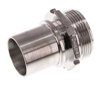 G 1 1/2'' Macho x 38mm Llave de manguera de acero inoxidable con collarín de seguridad DIN 2817