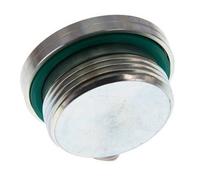 G 1 1/4'' Macho Tapón de cierre de acero galvanizado con hexágono interior y junta FKM 250 Bar