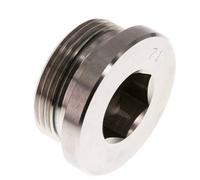 G 1 1/4'' Macho Tapón de cierre de acero inoxidable con hexágono interior y junta FKM 250 Bar