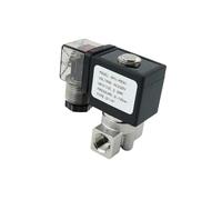 G 1/10.2 cm DN8 VX2120-08-SS-NC Válvula solenoide de acero inoxidable normalmente cerrada con accesorios de tubería de sellado de goma de silicona 220 V CA 12 V CC (con 1 abrazadera, 220 VAC)