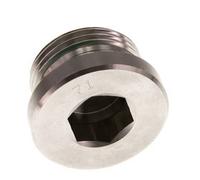 G 1'' Macho Tapón de cierre de acero inoxidable con hexágono interior y junta FKM 400 Bar