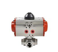 G 2 '' Simple efecto neumático válvula de bola 3 maneras acero inoxidable DN50 retorno por muelle roscada