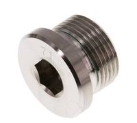 G 3/4'' Macho Tapón de cierre de acero inoxidable con hexágono interior y junta FKM 400 Bar