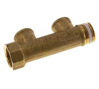 G 3/4'' x 2xG 1/2'' F/M/F Tubos distribuidores de latón 10 Bar