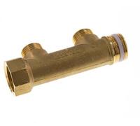 G 3/4'' x 2xG 1/2'' F/M/M Tubos distribuidores de latón 10 Bar