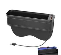 G-ap - Organizador para asiento de coche con conector USB y luz LED - Caja de almacenamiento para asientos de coche, teléfonos, llaves, gafas y tarjetas