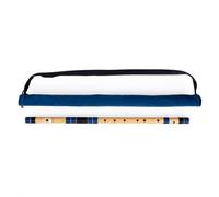 G Bansuri Base natural para diestros | Azul oscuro y negro | Afinado con Tanpura A = 440Hz | Flauta de PVC + colores surtidos para cubierta de terciopelo + lecciones de flauta hindi e inglés