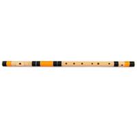 G Base natural para diestros Bansuri | Negro y naranja | Afinado con Tanpura A = 440Hz | Flauta de PVC + lecciones de flauta hindi e inglés