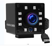 G Cámara web USB de 100 fps para visión nocturna, cámara web FHD 1080P con corte IR y 10 luces LED de placa, objetivo de 3,6 mm, cámaras web de vigilancia de 2 MP para Windows, Linux, Mac, Raspberry