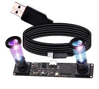G Doble objetivo USB módulo de cámara 960p 60fps 3D estéreo sincronizado, módulo de placa webcam dual de 1,3 MP USB con cámara, cámara web OV9750 de 90 grados para Windows Raspberry Pi Web Camera