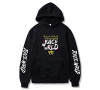 G&F Juice Wrld Sudadera con capucha y manga larga, para uniforme de moda casual, ropa deportiva para adultos y niños (color: negro, talla: L)