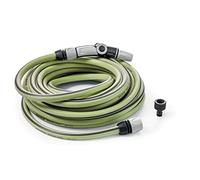 G.F. Srl Tubo RECO de 15 m de tubo para el riego Ø 1/2" de plástico reciclado en kit (rueda ergonómica de 3 chorros, accesorios, toma de grifo). Fabricado en Francia. Color verde lima