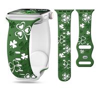 G-ficu Lucky Clover - Correa de silicona para Apple Watch de 46 mm, 45 mm, 44 mm, 49 y 42 mm (S3), correas para iWatch Series 10, 9, 8, 7, SE, 6, 5, 4, 3, Ultra, para mujeres y hombres, lindos