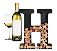 G Francis Decoración de corcho de vino con letras en forma de H - Contenedor de almacenamiento de jaula de colector de metal para pared o mesa para corchos de vino