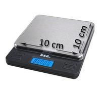 G&G - Báscula digital de precisión - Peso máximo: 200 g/Granularidad: 0,01 g - Color Plateado