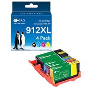 G&G Cartuchos compatibles para HP 912 XL 912XL Multipack para HP OfficeJet Pro 8020 8022e 8010 8012 8013 8014 8015 (negro, cian, magenta y amarillo)