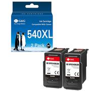 G&G Cartuchos de tinta compatibles con Canon 540 541 XL PG-540 CL-541 para Canon Pixma TS5150 MG3650S MG3650 MG3550 MG3250 MG4250 (2 negros)