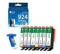 G&G Cartuchos de tinta compatibles con HP 924 sin chip para HP OfficeJet 8122e 8132e 8124e 8125e 8130 8134e 8135e 8138e (negro, cian, magenta y amarillo) (9)