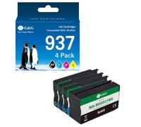 G&G Cartuchos de tinta compatibles con HP 937 para OfficeJet Pro 9120e 9720e (negro, cian, magenta y amarillo)