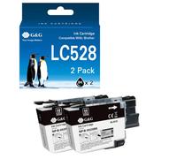 G&G LC528 Cartuchos de tinta compatibles con Brother LC-528 LC528XL para impresora MFC-J6760DW J6960DW J6975DW J6977DW (LC528 2BK)