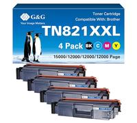 G&G TN-821 Tóner compatible con Brother TN821 TN821XL para Brother HL-L9430CDN HL-L9470CDN MFC-L9670CDN MFC-L9630CDN (TN821XXL, 4 unidades)