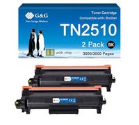 G&G TN2510 Tóner compatible con Brother TN2510XL TN2510 para Brother HL-L2400DWE MFC-L2800DW HL-L2400DW MFC-L2860DWE MFC-L2835DW DCP-L2620DW DCP-L2627DWE (2 negros TN2510)