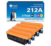 G&G Tóner 212A compatible con HP 212A 212X para HP Color Laserjet Enterprise M554dn M555dn M555x MFP M578dn M578f (negro, cian, amarillo, magenta)