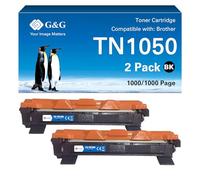 G&G Tóner compatible con Brother TN-1050 TN1050 para Brother DCP-1510 DCP-1512 DCP-1612 DCP-1610 MFC-1910 MFC-1810 HL-1212 (2 negros)
