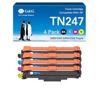 G&G Tóner compatible con Brother TN-243CMYK MFC-L3750CDW TN247 para MFC-L3770CDW DCP-L3550CDW HL-L3210CW HL-L3230CDW HL-L3270CDW (negro, cian, magenta y amarillo)