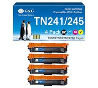 G&G Tóner compatible con Brother TN241 TN245 para Brother MFC-9332CW DCP-9022CDW MFC-9130CW MFC-9140CDN MFC-9142CDN HL-3140CW HL-3142CW TN-241 TN-245 (negro, cian, magenta y amarillo)
