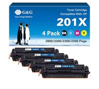 G&G Tóner compatible de repuesto para HP 201X 201A para Color Laserjet M277DW M252DW M277N M252N M252 CF400X CF401X CF402X CF403X (paquete de 4)