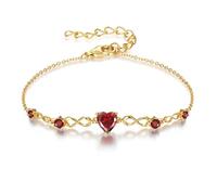 G&GEMSJEW Infinity Heart - Pulsera para mujer de plata de ley 925 con piedras natales, ajustable, para San Valentín, cumpleaños, regalo para mujeres, mujeres, mamá, novia, Mittelgroße, Plata de ley