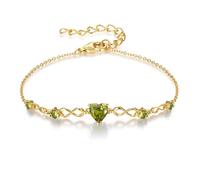 G&GEMSJEW Infinity Heart - Pulsera para mujer de plata de ley 925 con piedras natales, ajustable, para San Valentín, cumpleaños, regalo para mujeres, mujeres, mamá, novia, Mittelgroße, Plata de ley