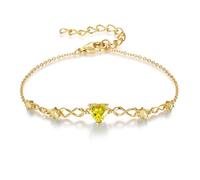 G&GEMSJEW Infinity Heart - Pulsera para mujer de plata de ley 925 con piedras natales, ajustable, para San Valentín, cumpleaños, regalo para mujeres, mujeres, mamá, novia, Mittelgroße, Plata de ley
