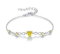 G&GEMSJEW Infinity Heart - Pulsera para mujer de plata de ley 925 con piedras natales, ajustable, para San Valentín, cumpleaños, regalo para mujeres, mujeres, mamá, novia, Mittelgroße, Plata de ley