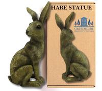 G&H Decor - Estatua de conejo de jardín sentado de cobre de 24 cm - Figura de conejo de resina para exteriores - Adorno de césped altamente detallado resistente a la intemperie adecuado para uso en