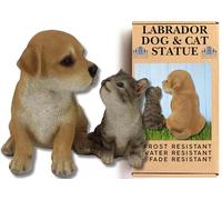 G&H Decor - Estatua Realista de polirresina de Gato y Perro - Figura Pintada a Mano - Detalle intrincado Adecuado para Uso en Interiores o Exteriores - Adorno de césped Resistente a Las heladas