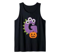 G Halloween Monster Calabaza Letra Diversión Camiseta sin Mangas