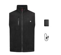 G-HEAT - Forro polar sin mangas - mixto - adecuado para todas las morfologías - resistente, repelente y cortavientos. Usos: Ciudad, Outdoor, Sport.. Incluye batería y cable de carga, Negro , XS-M