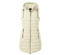G.I.G.A. DX Women's Chaleco acolchado/chaleco funcional con aspecto de plumón y capucha con cremallera GS 166 WMN QLTD VST, champagne, 46, 39341-000